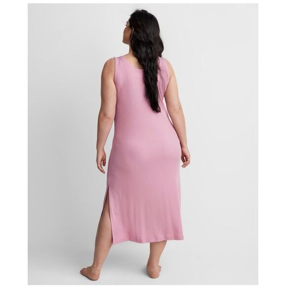 State of Day Ribbed Full Length Night Gown Size Small Mauve Orchid - Picture 8 of 8